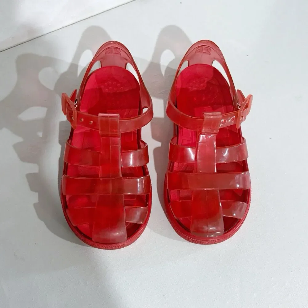 Dolce & Gabbana Kids EU 26 Red Jelly Sandals Buckle Retro Y2K Cute - Picture 3 of 6